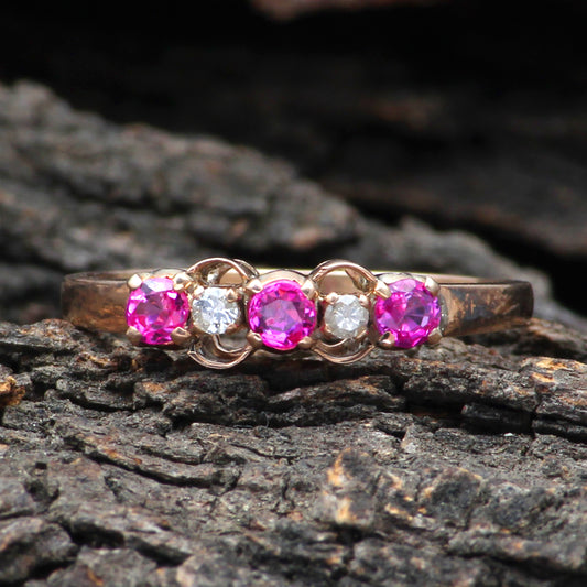 Ruby(Burma) And Diamonds Gold Ring