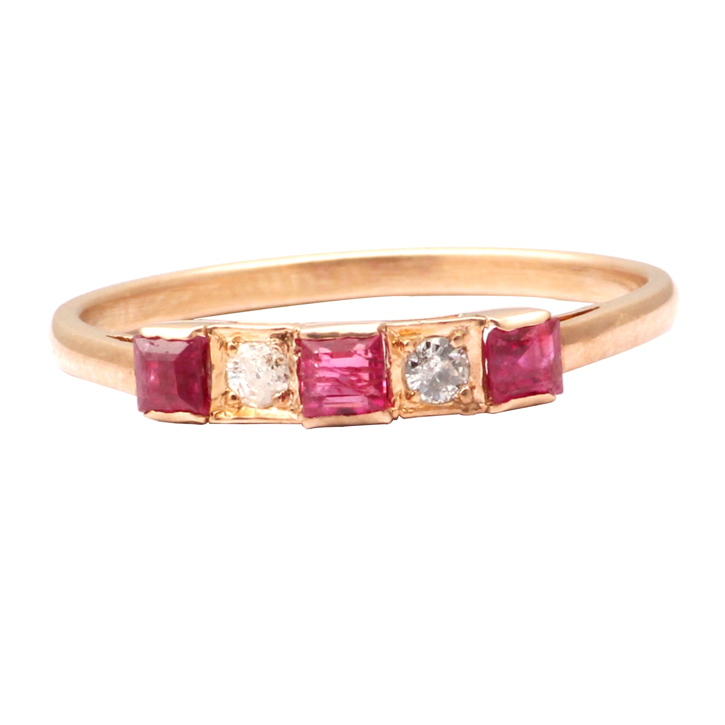 Ruby And Diamonds Gold Ring