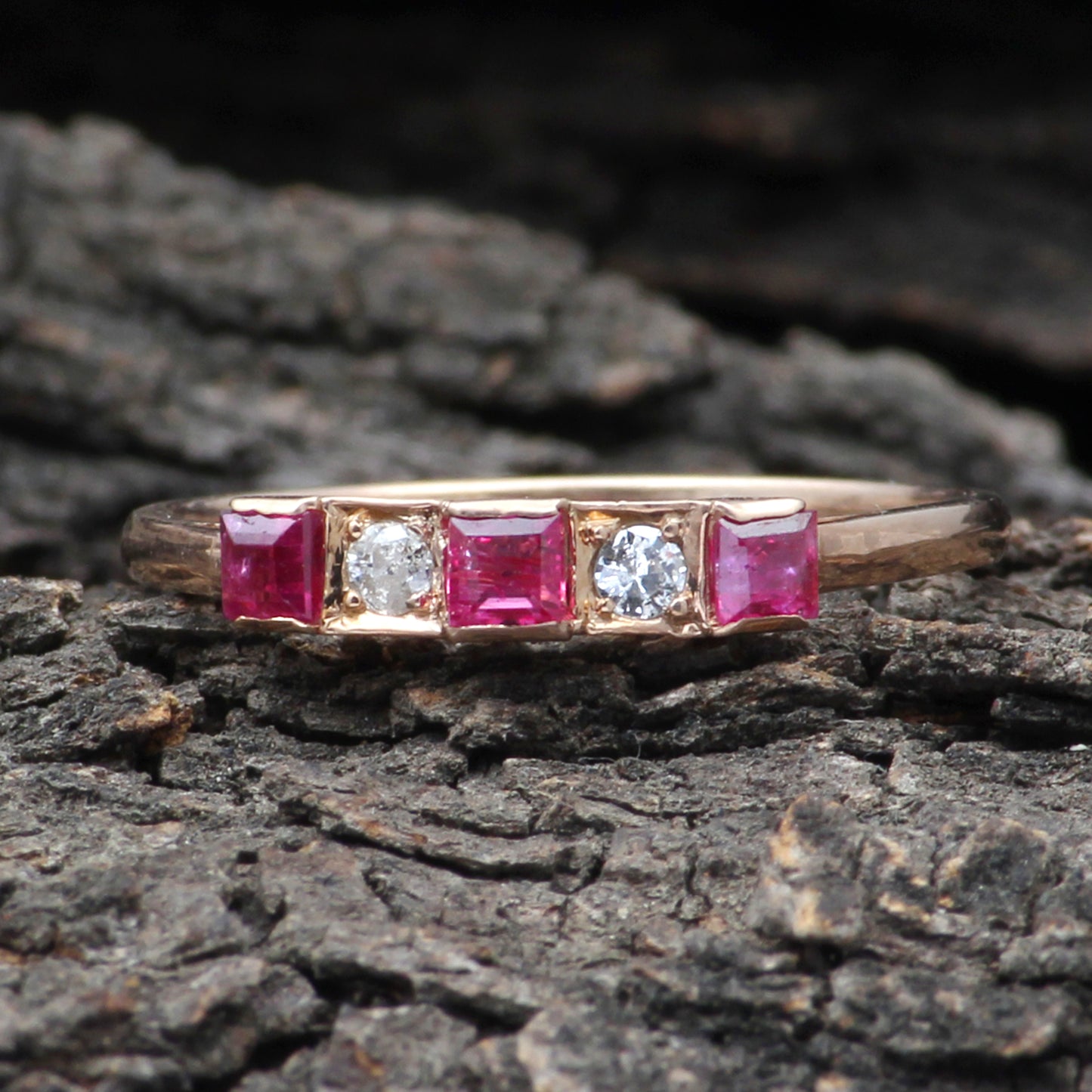 Ruby And Diamonds Gold Ring