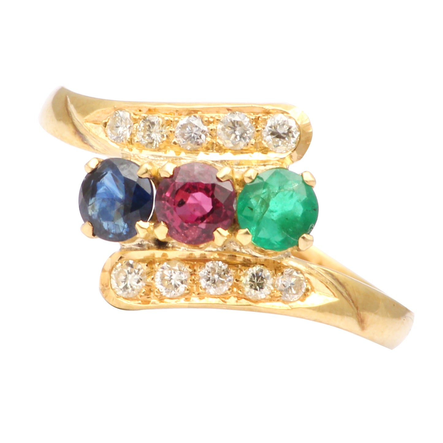 Sapphire-1,ruby-1,em-1 Gold Ring