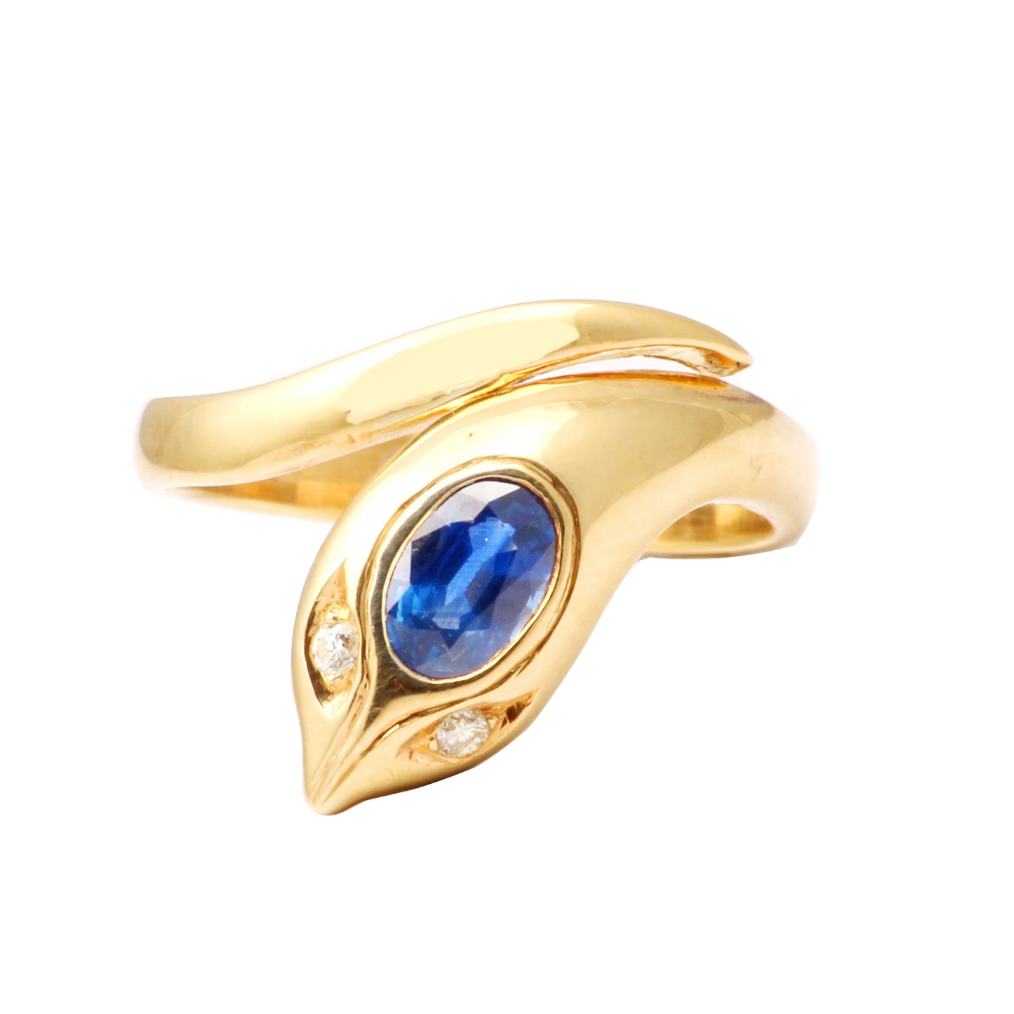 Sapphire And Diamonds Gold Ring