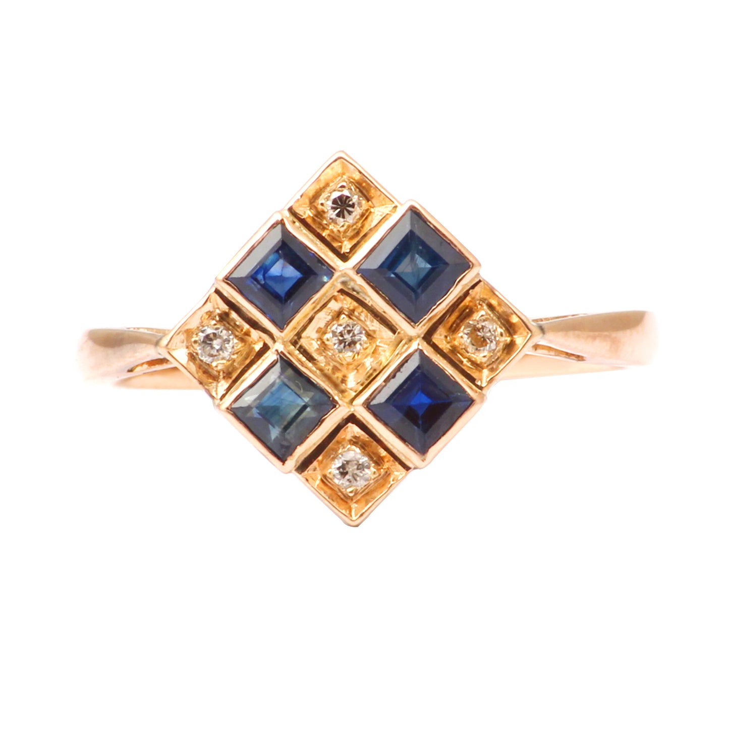 Sapphire And Diamonds Gold Ring