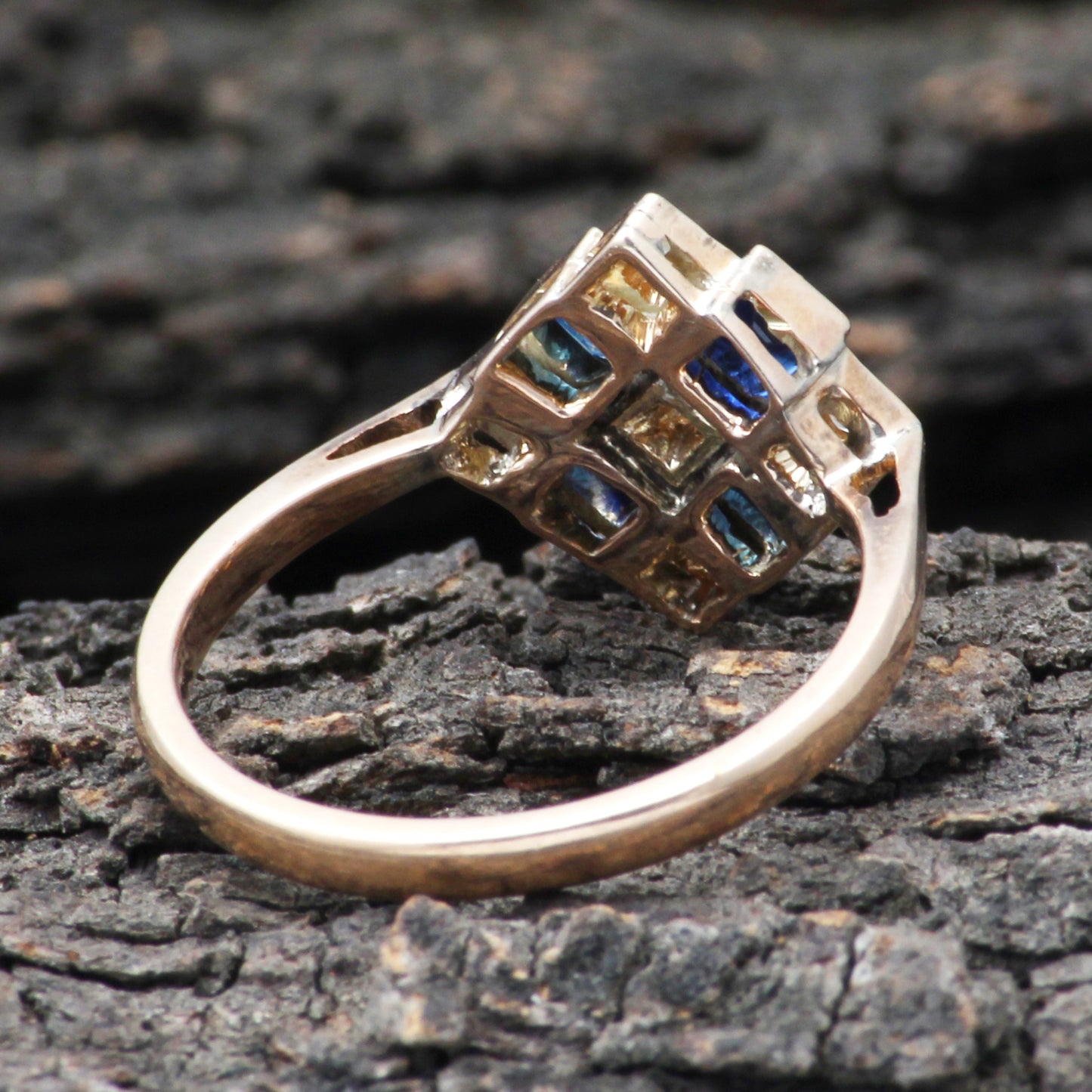 Sapphire And Diamonds Gold Ring