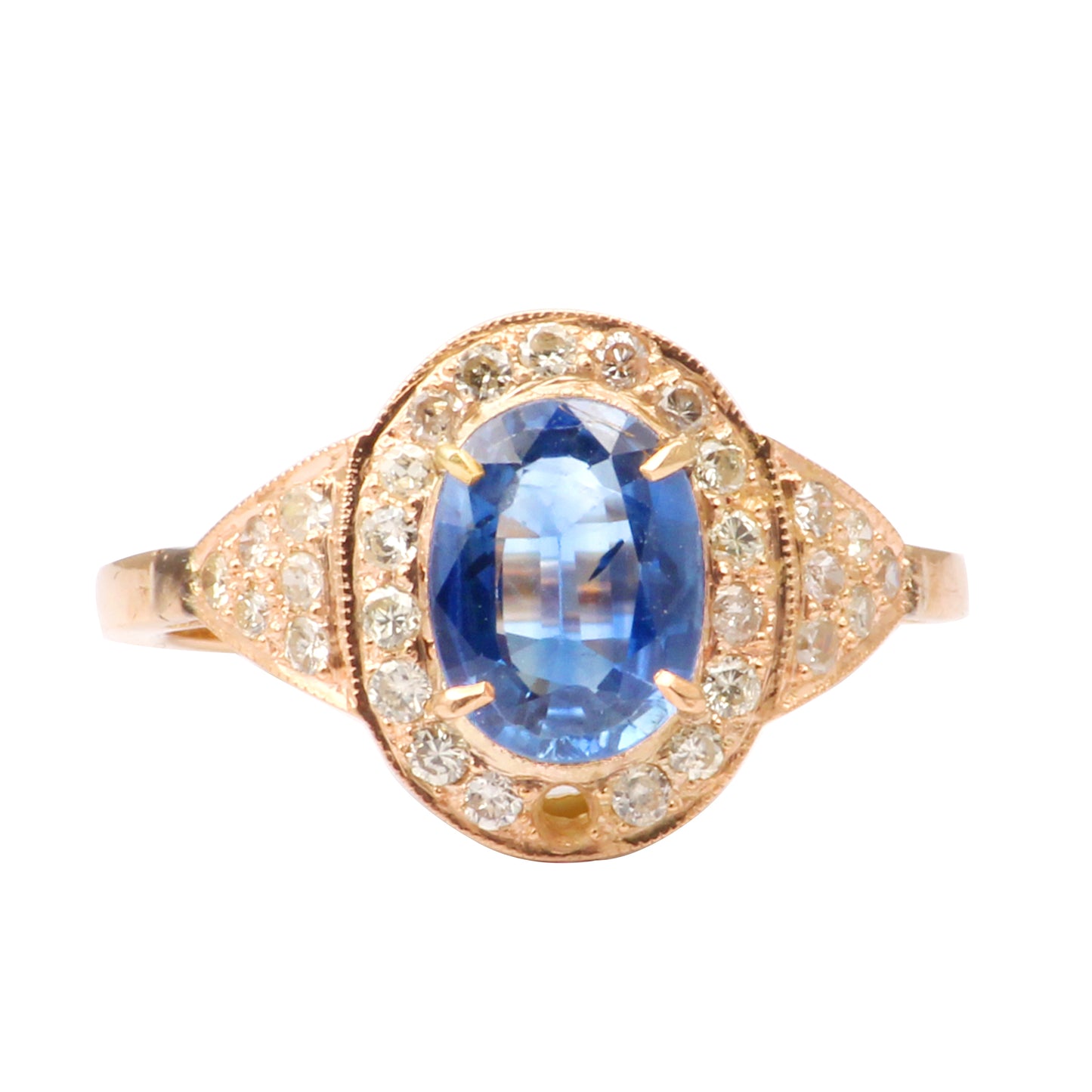 Sapphire And Diamonds Gold Ring