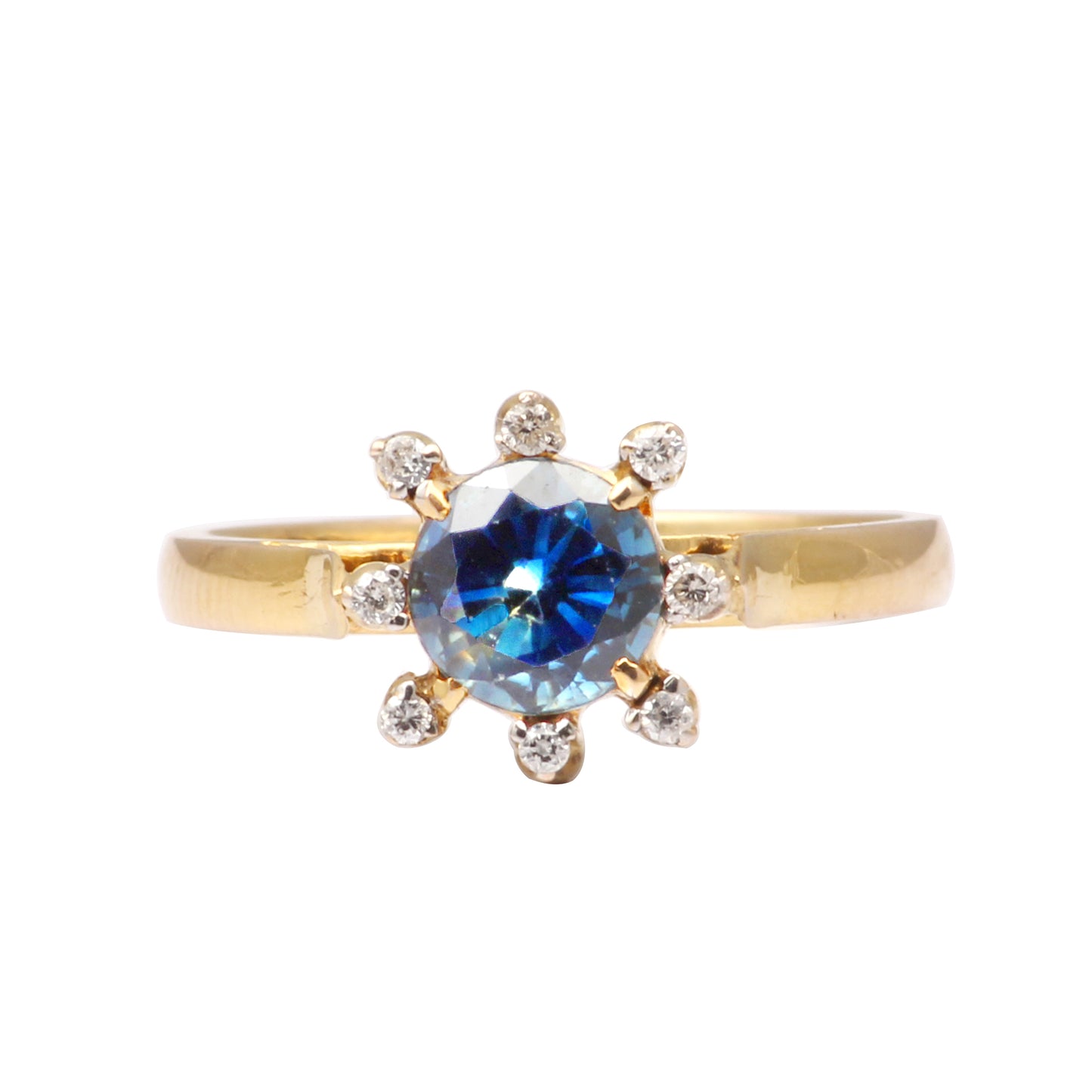 Sapphire(Natural) And Diamonds Gold Ring