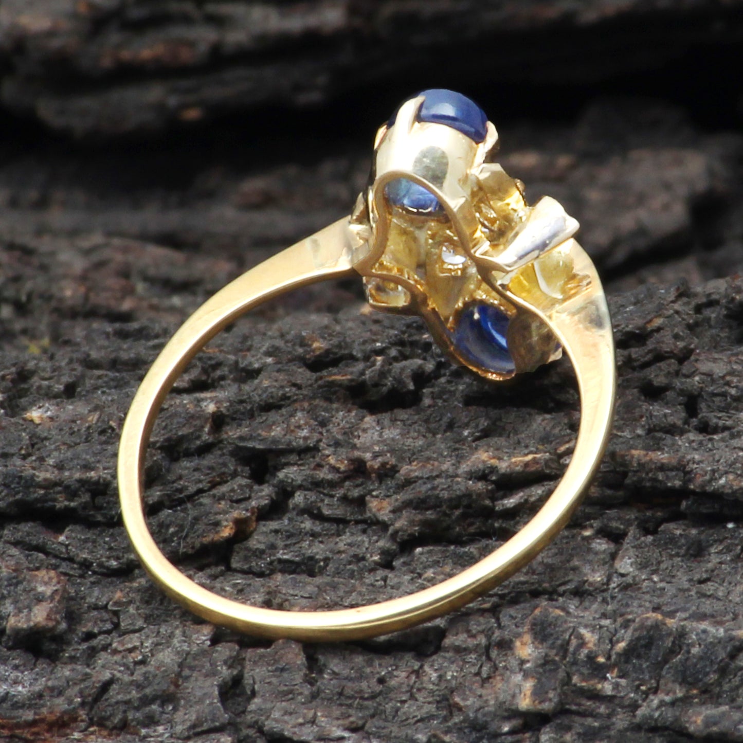 Sapphire(Burma) And Diamonds Gold Ring