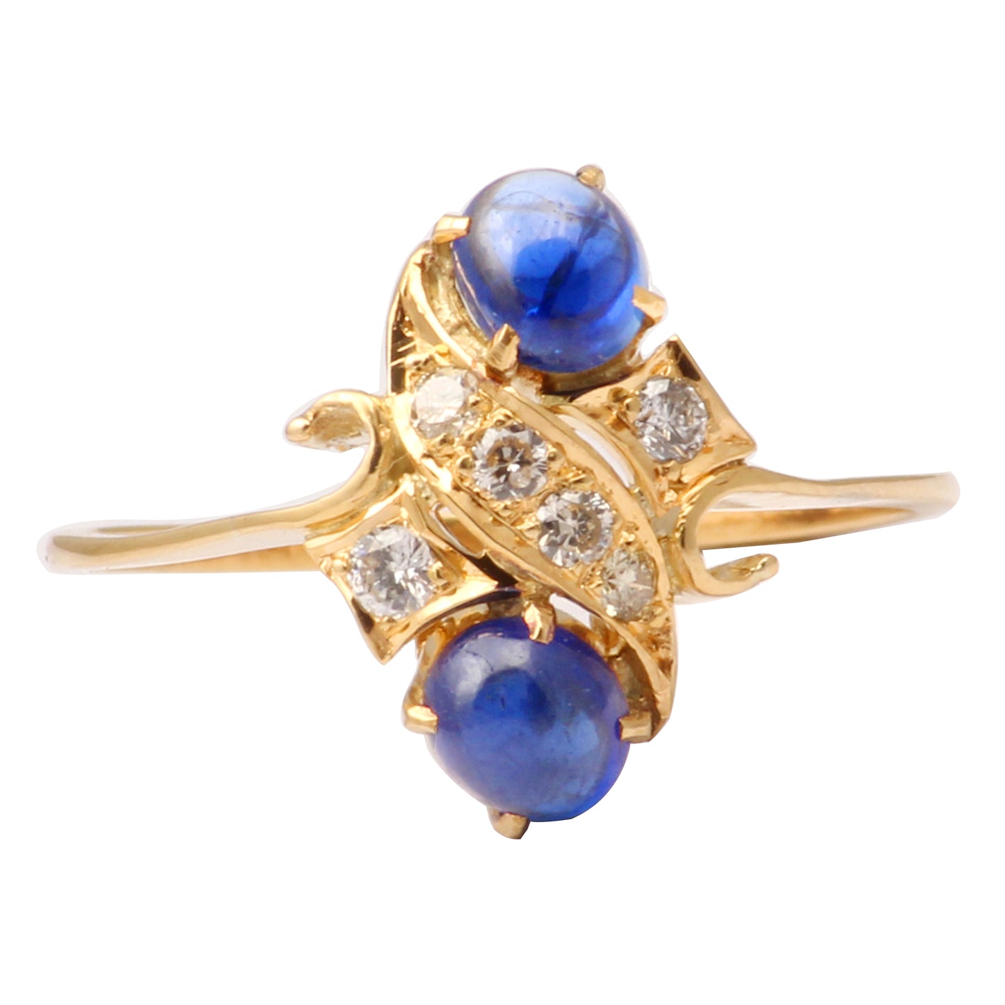 Sapphire(Burma) And Diamonds Gold Ring