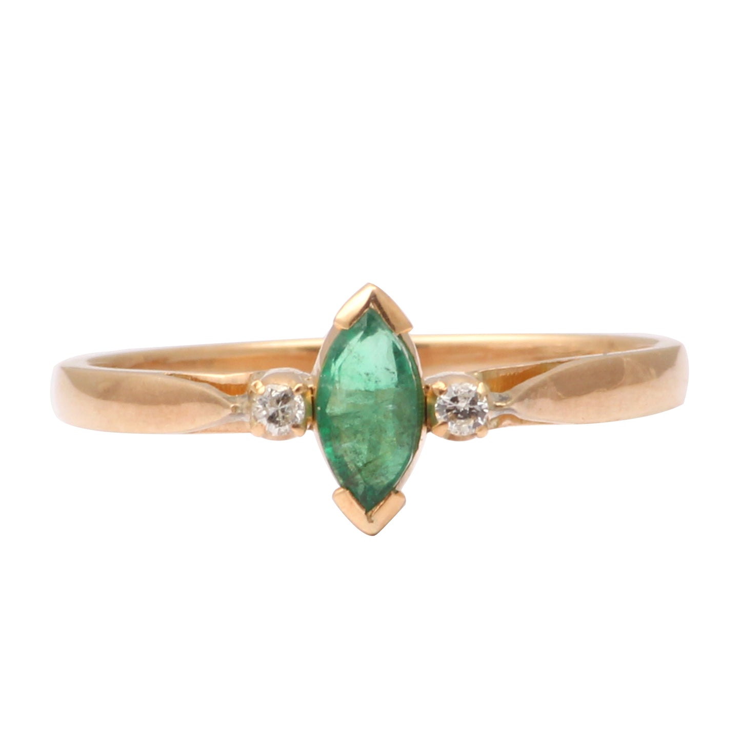 Emerald And Diamonds Gold Ring