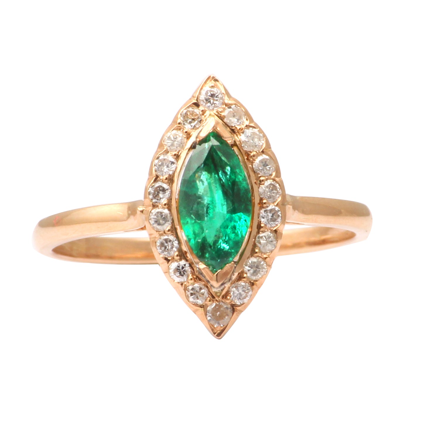 Emerald And Diamonds Gold Ring