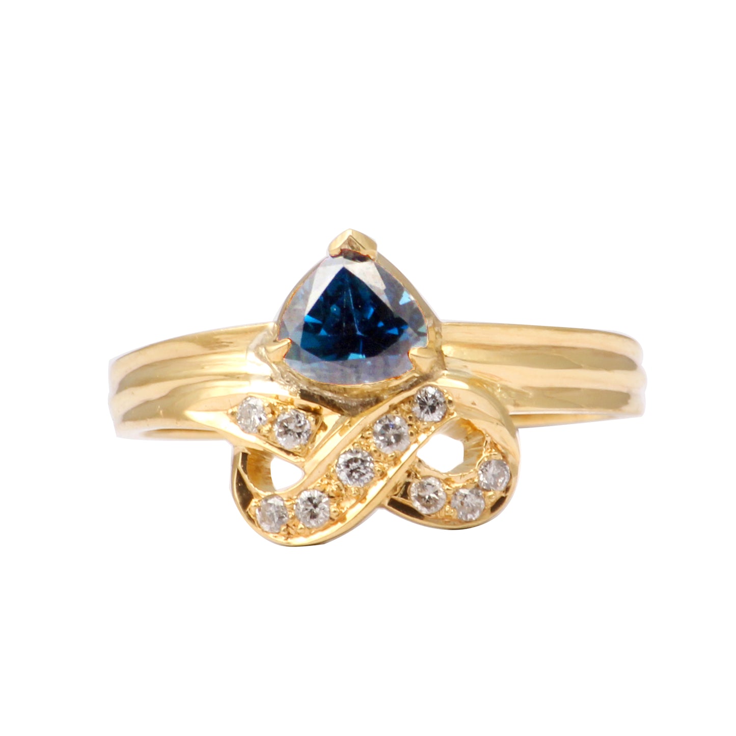 Sapphire(Natural) And Diamonds Gold Ring