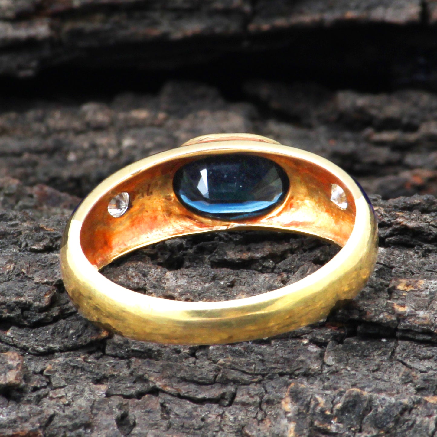 Sapphire(Natural) And Diamonds Gold Ring