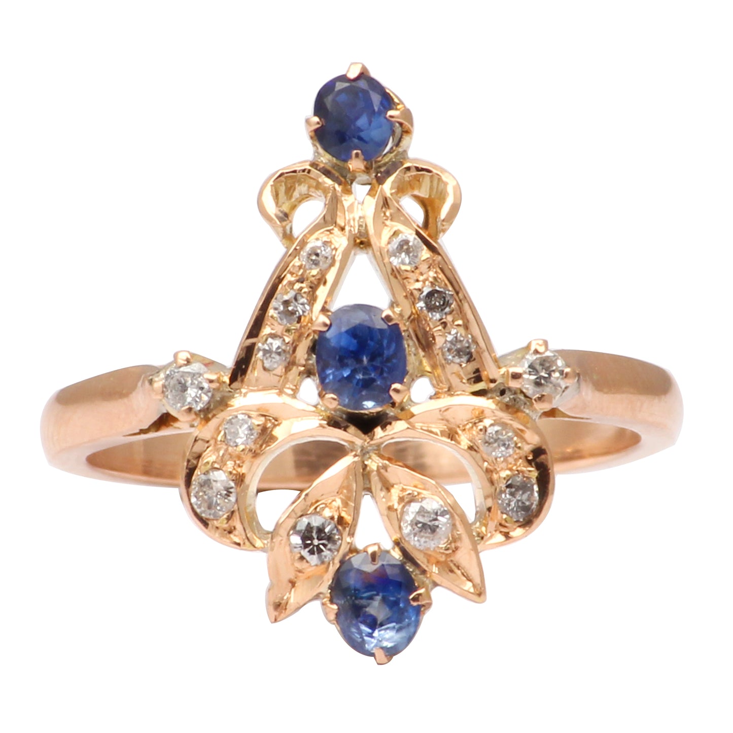 Sapphire(Natural) And Diamonds Gold Ring