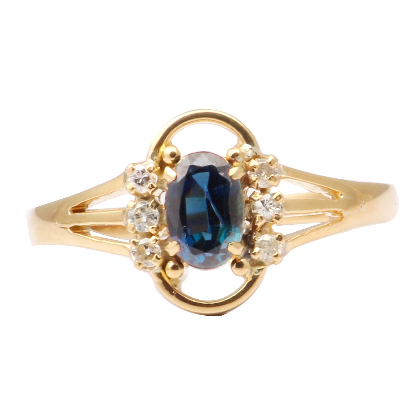 Sapphire(Natural) And Diamonds Gold Ring