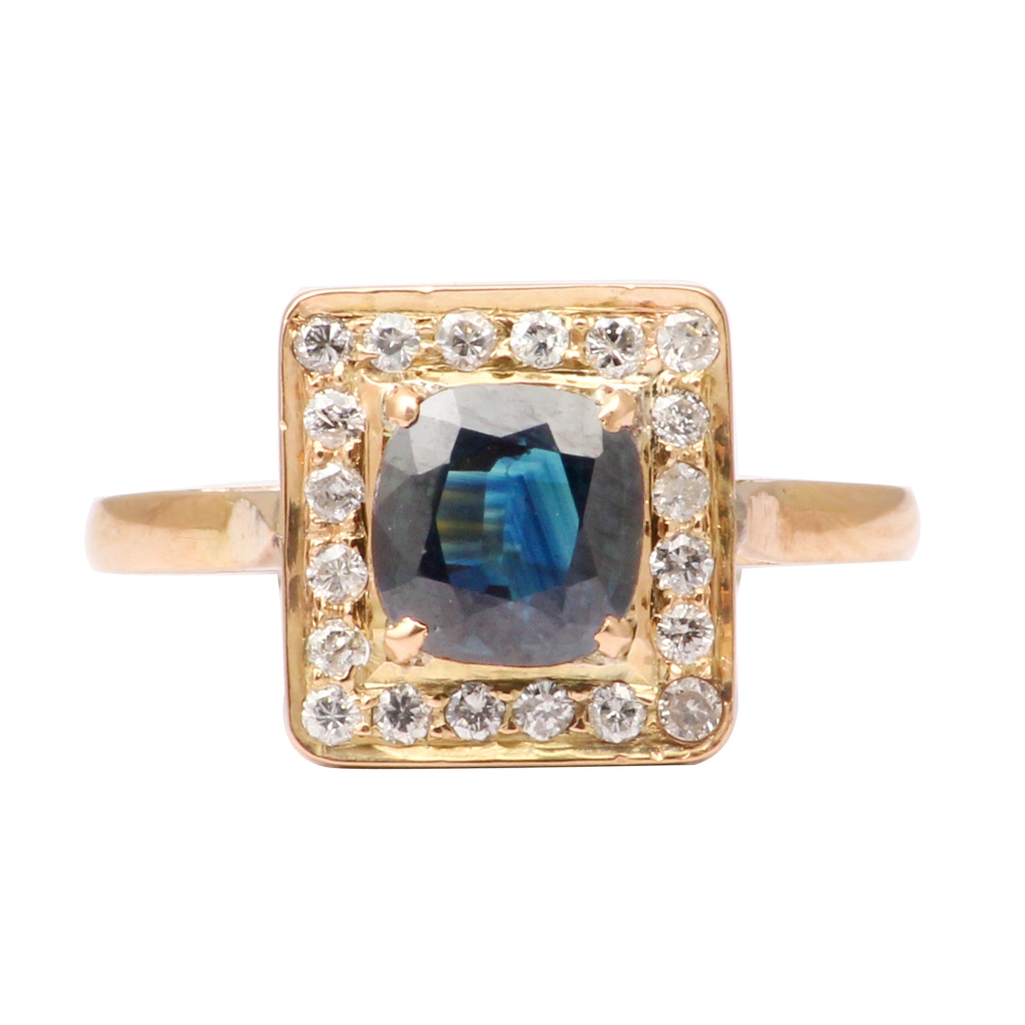 Sapphire And Diamonds Gold Ring