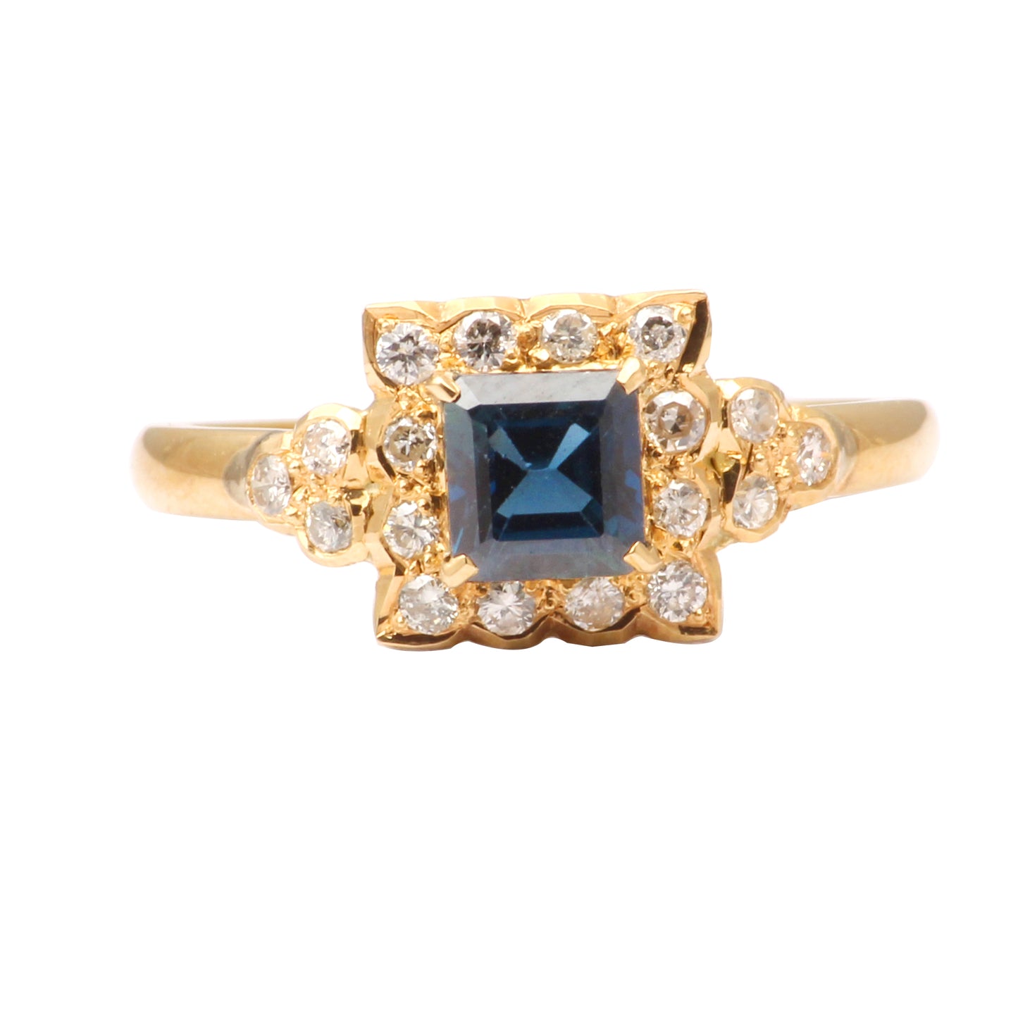 Sapphire And Diamonds Gold Ring