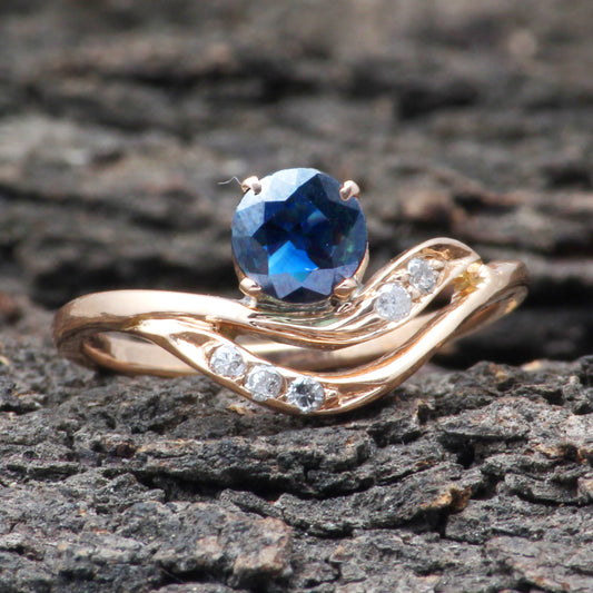 Sapphire And Diamonds Gold Ring