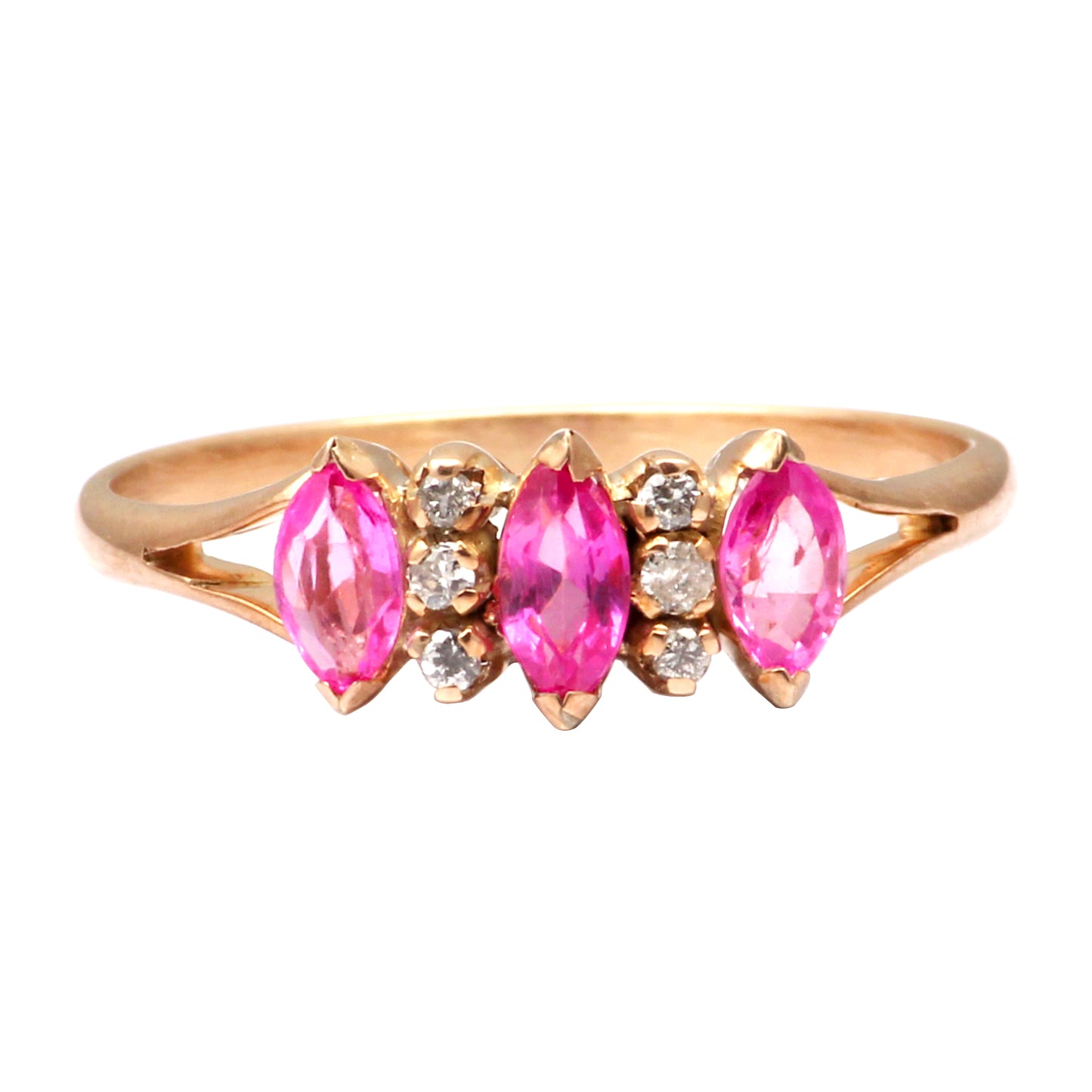 Ruby(Burma) And Diamonds Gold Ring