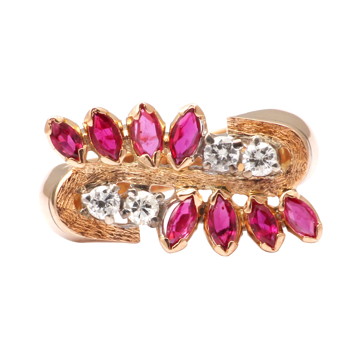 Ruby(Burma) And Diamonds Gold Ring