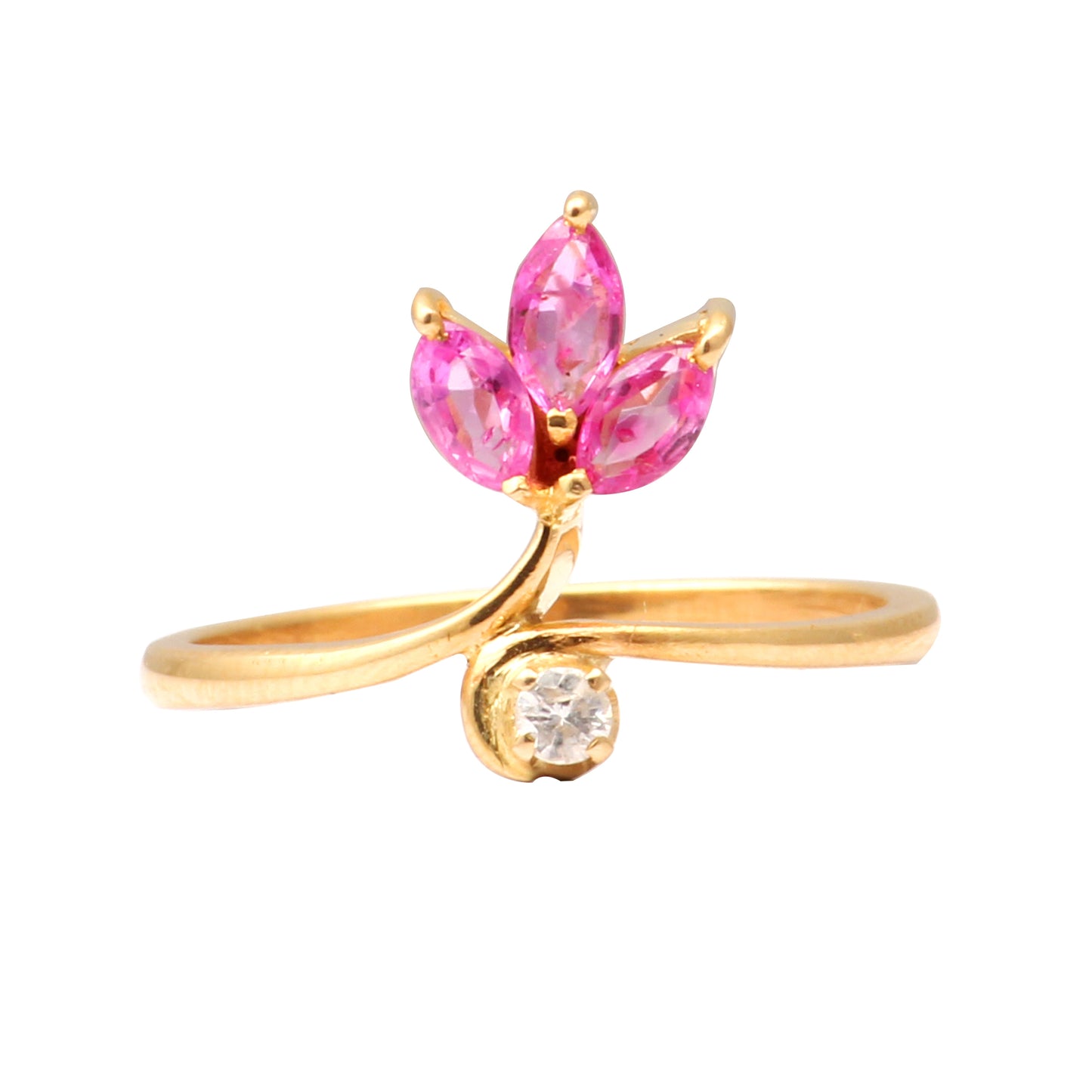 Ruby(Burma) And Diamonds Gold Ring