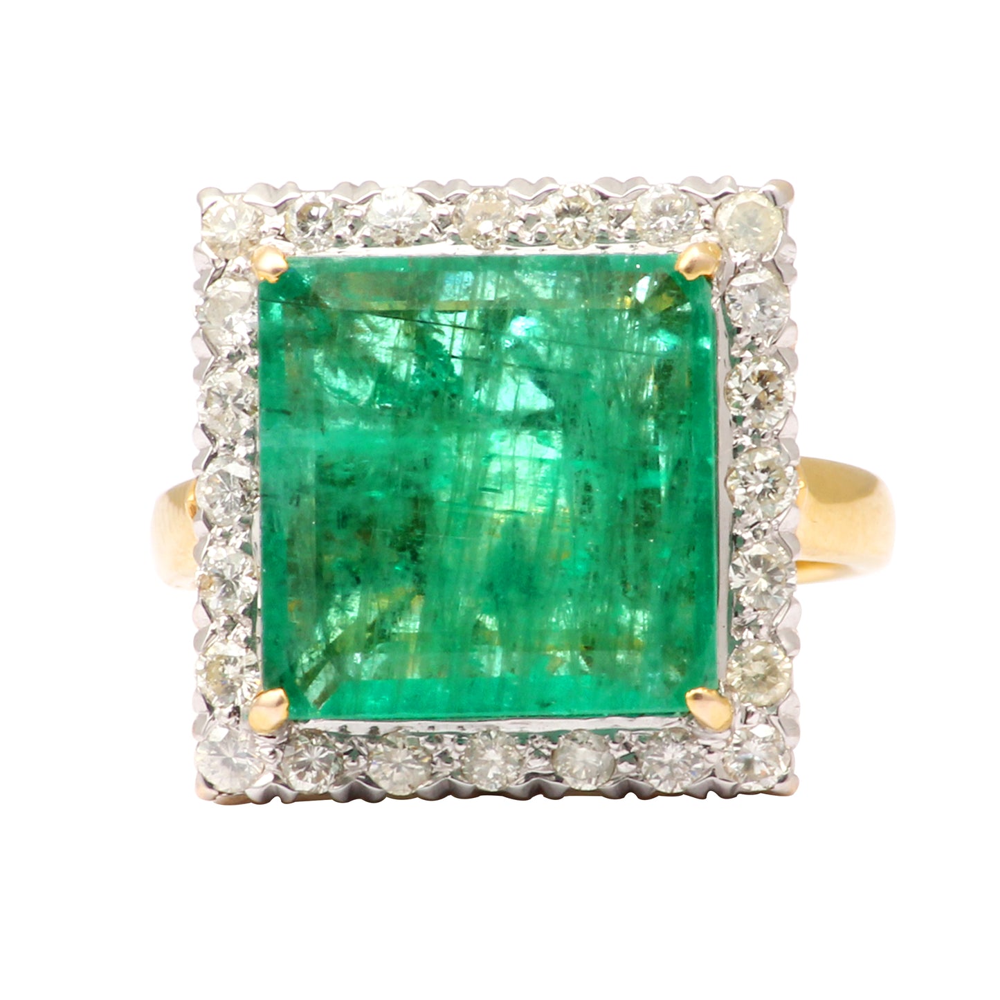 Emerald And Diamonds Gold Ring