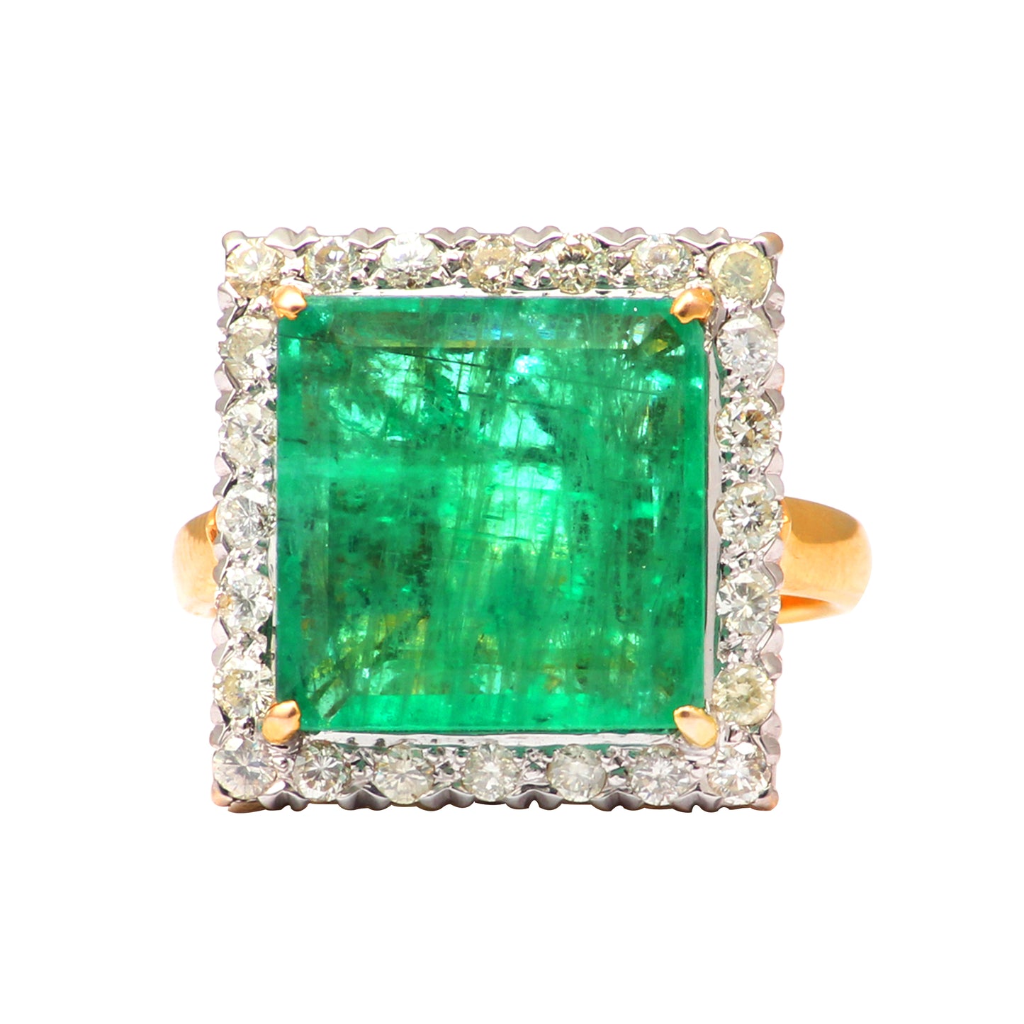 Emerald And Diamonds Gold Ring