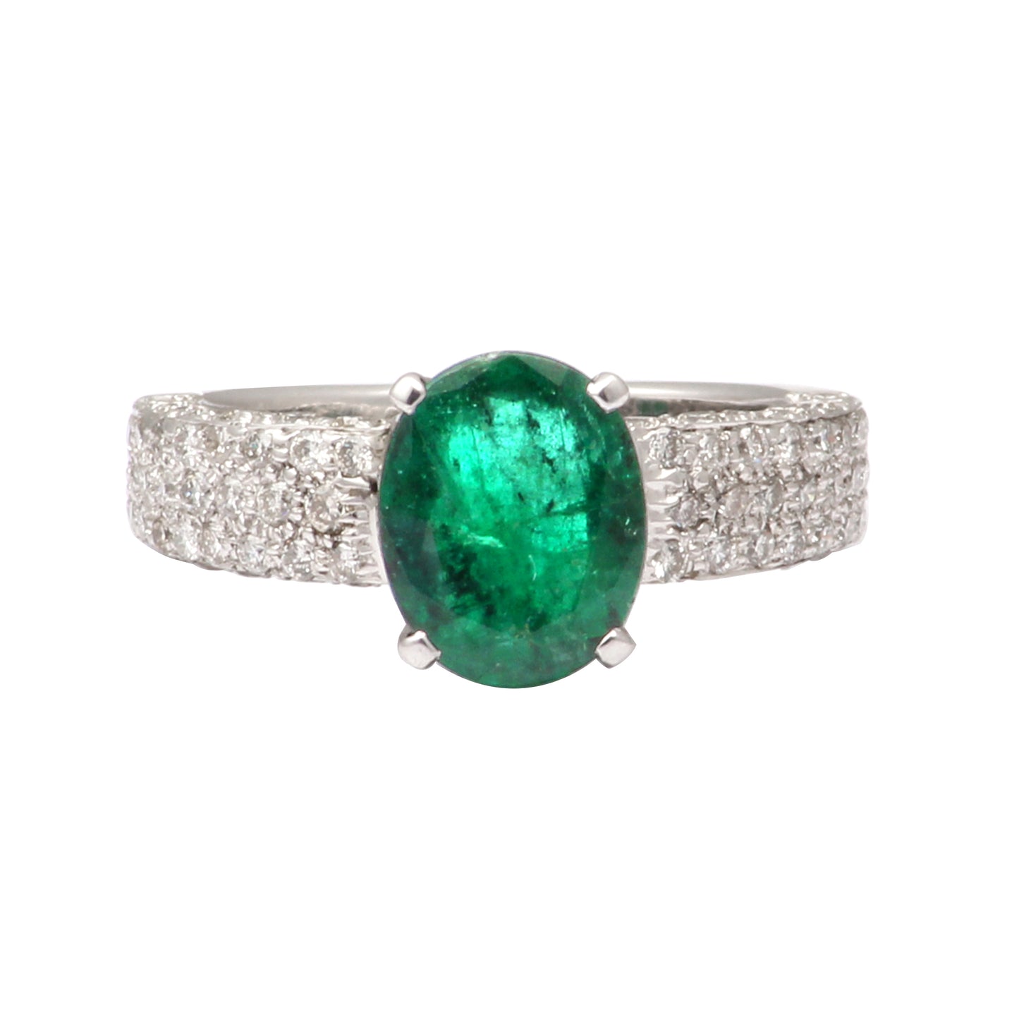 Emerald And Diamonds Gold Ring