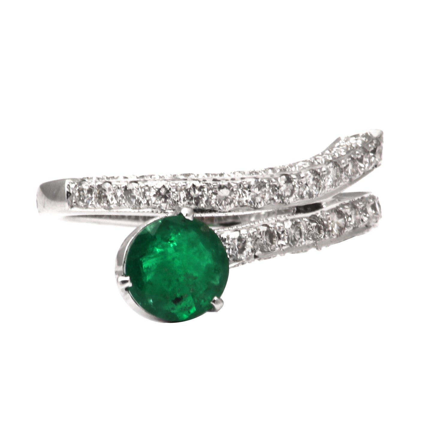 Emerald(Brazil) And Diamonds Gold Ring