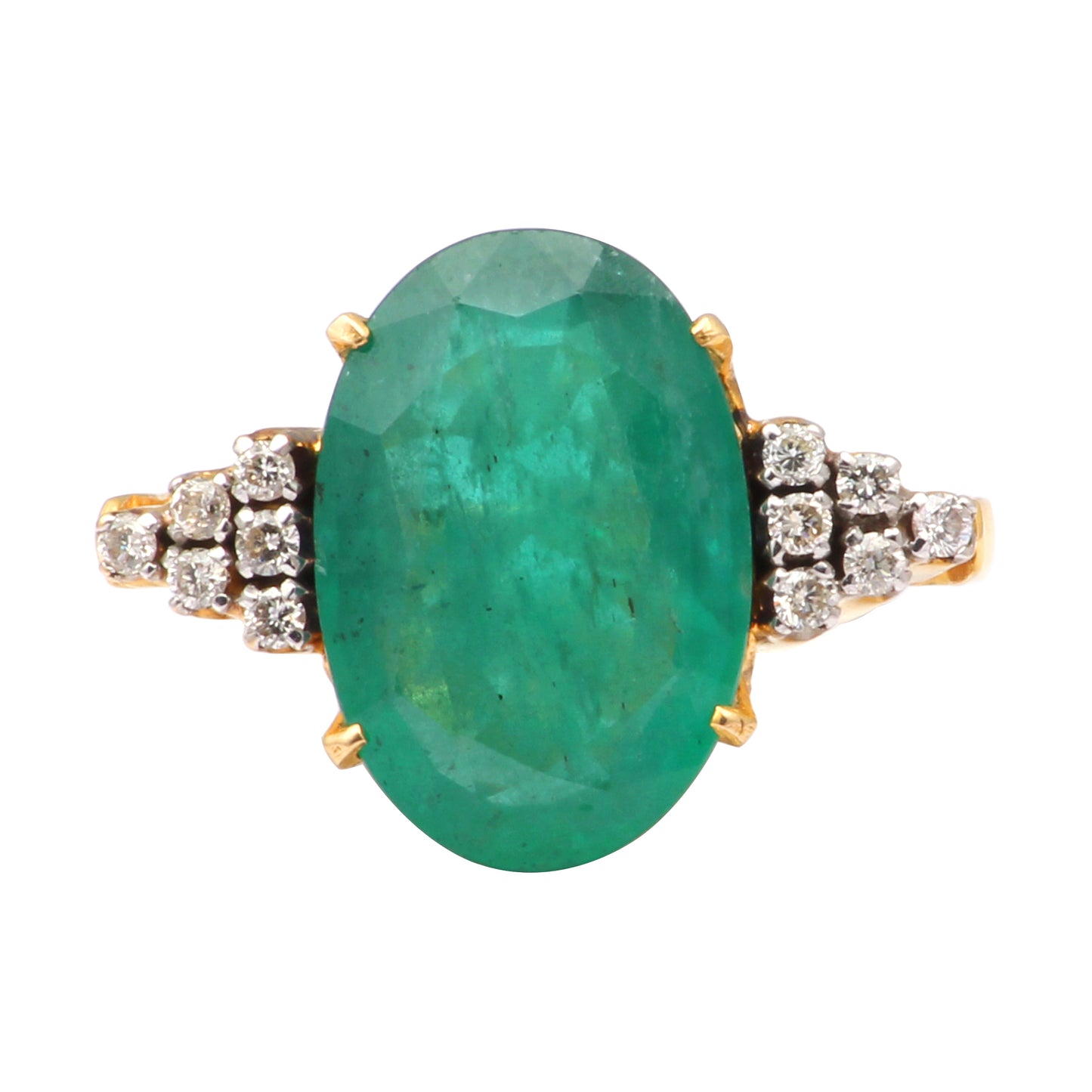 Emerald And Diamonds Gold Ring