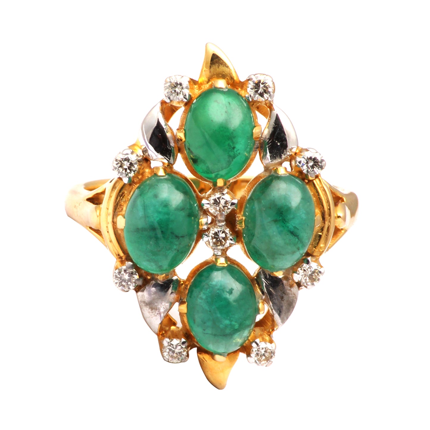 Emerald And Diamonds Gold Ring