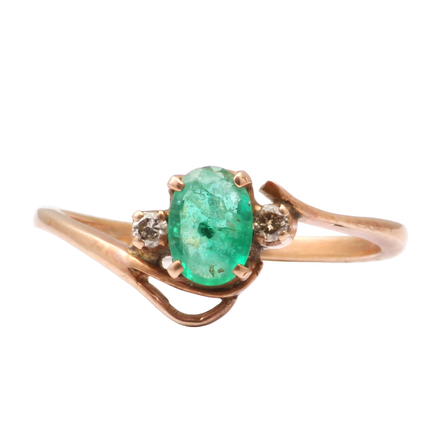 Emerald And Diamonds Gold Ring