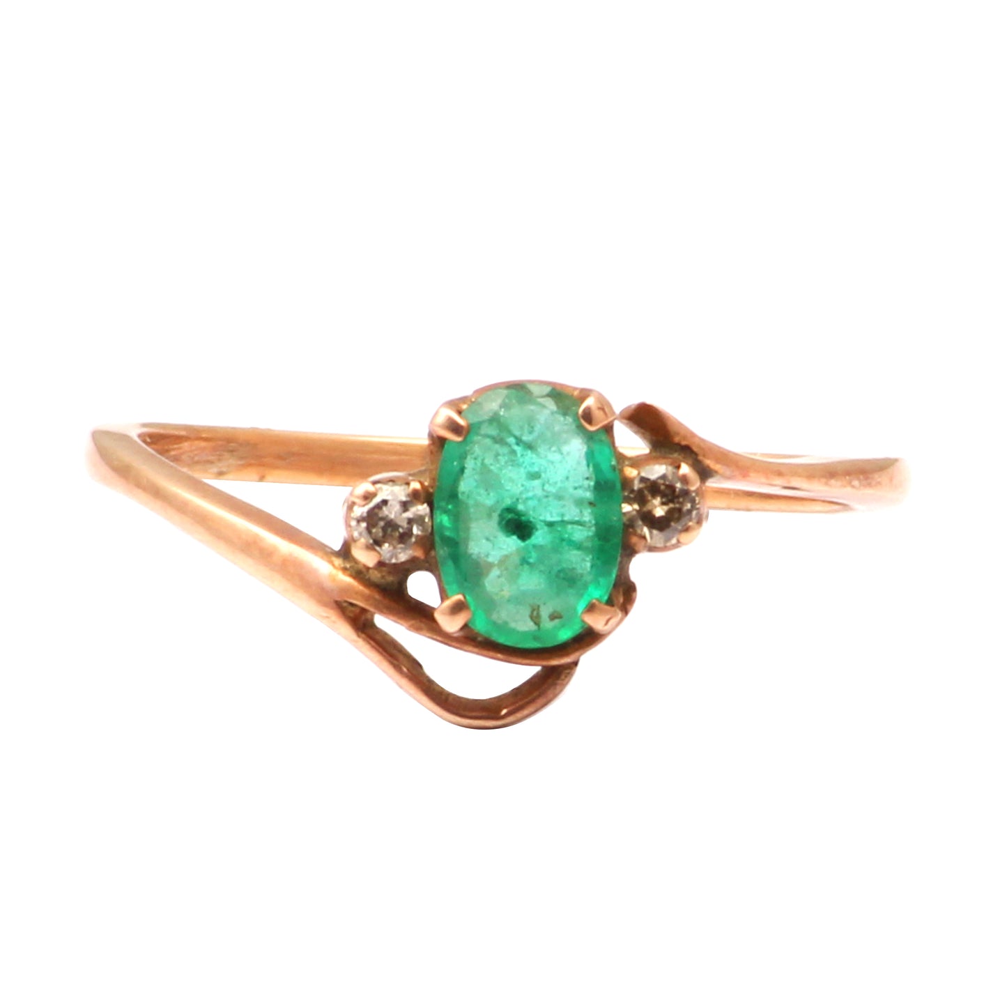 Emerald And Diamonds Gold Ring