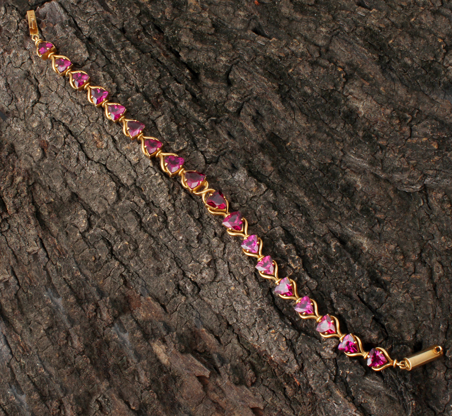 Rhodolite Garnet Gold Bracelet