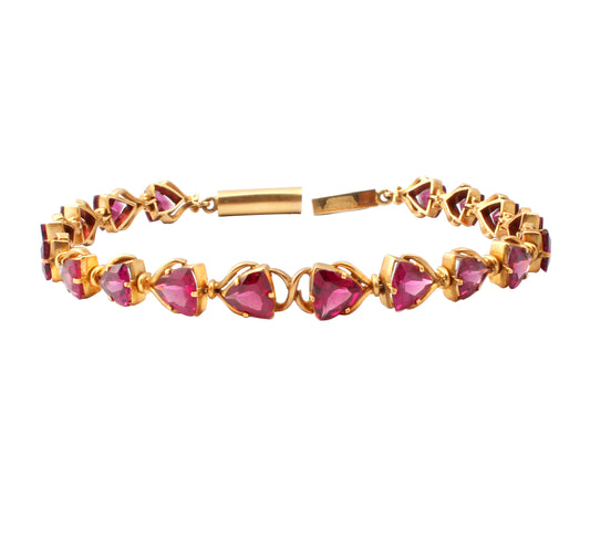 Rhodolite Garnet Gold Bracelet