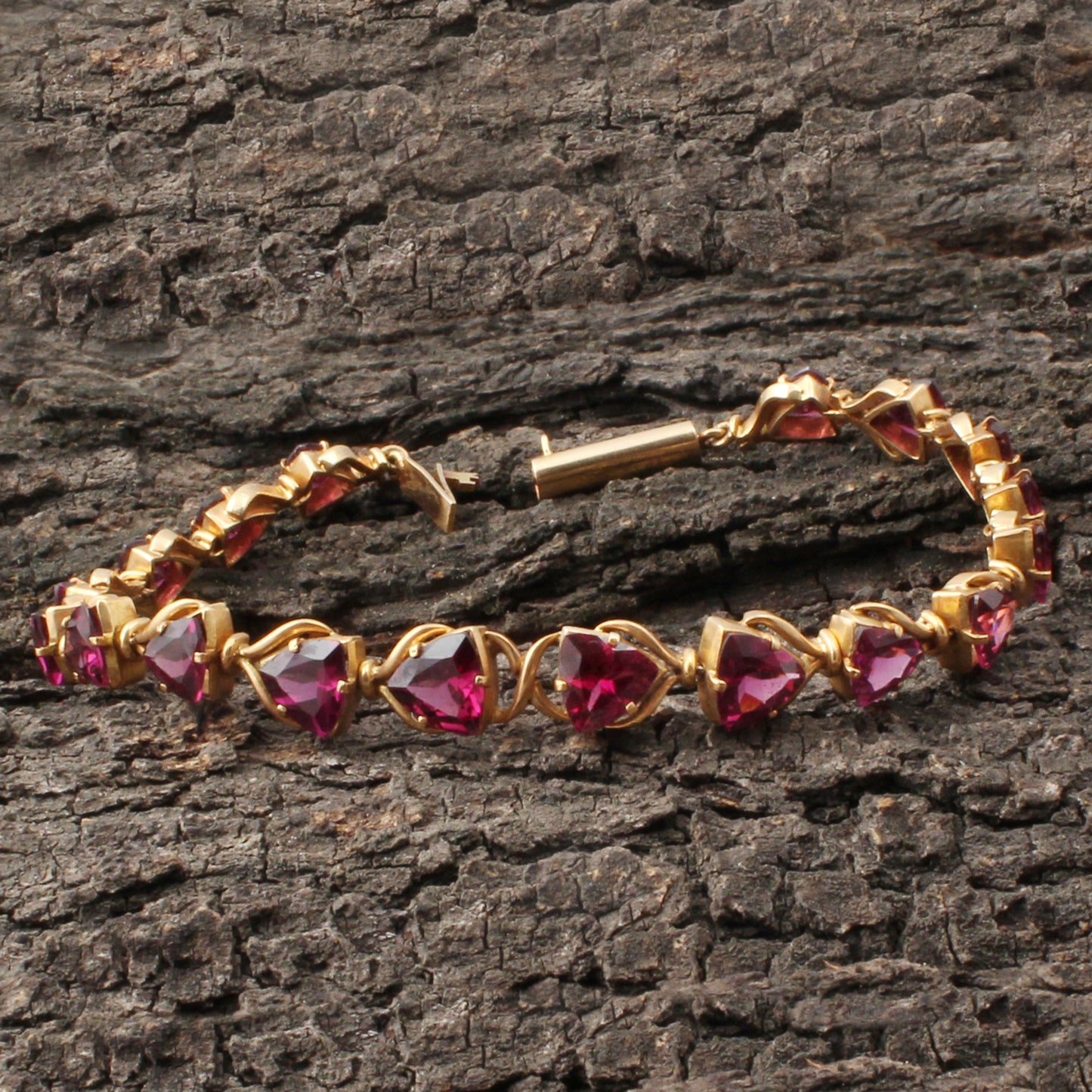 Rhodolite Garnet Gold Bracelet