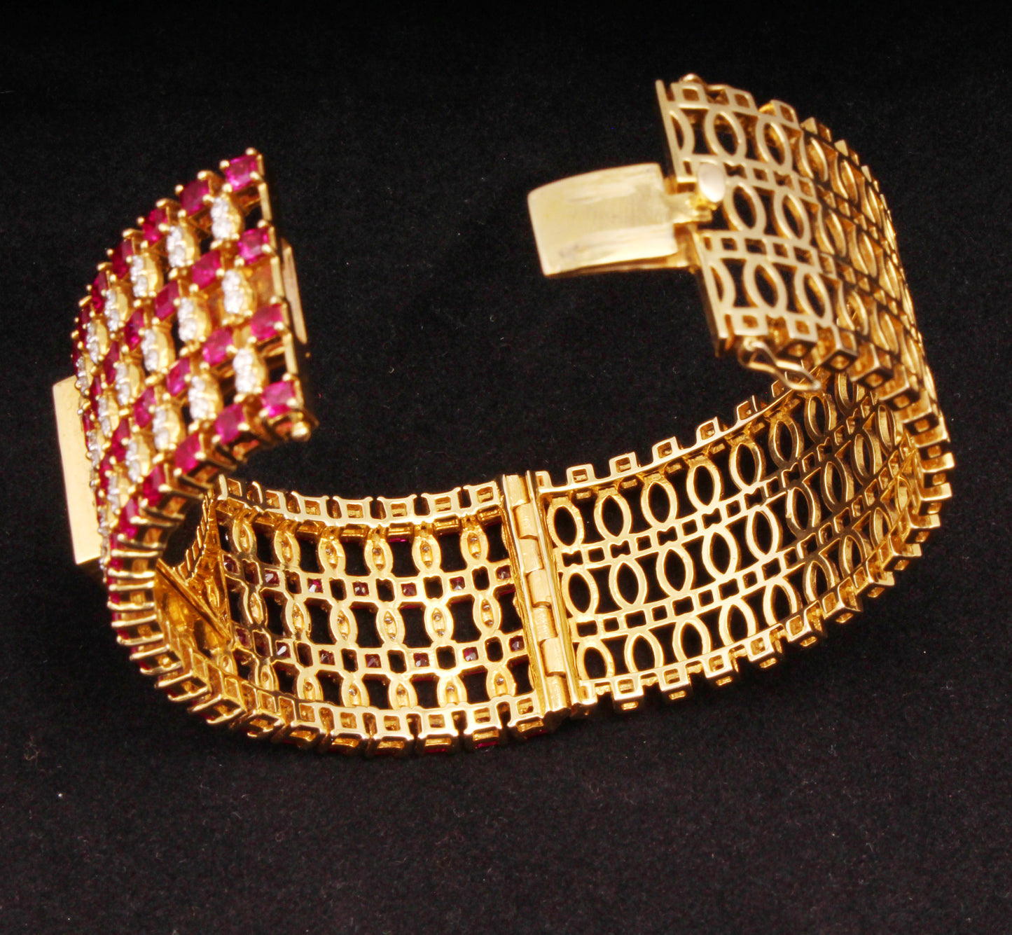 Gold ruby diamond watch