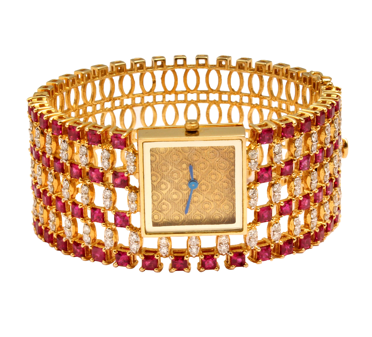 Gold ruby diamond watch