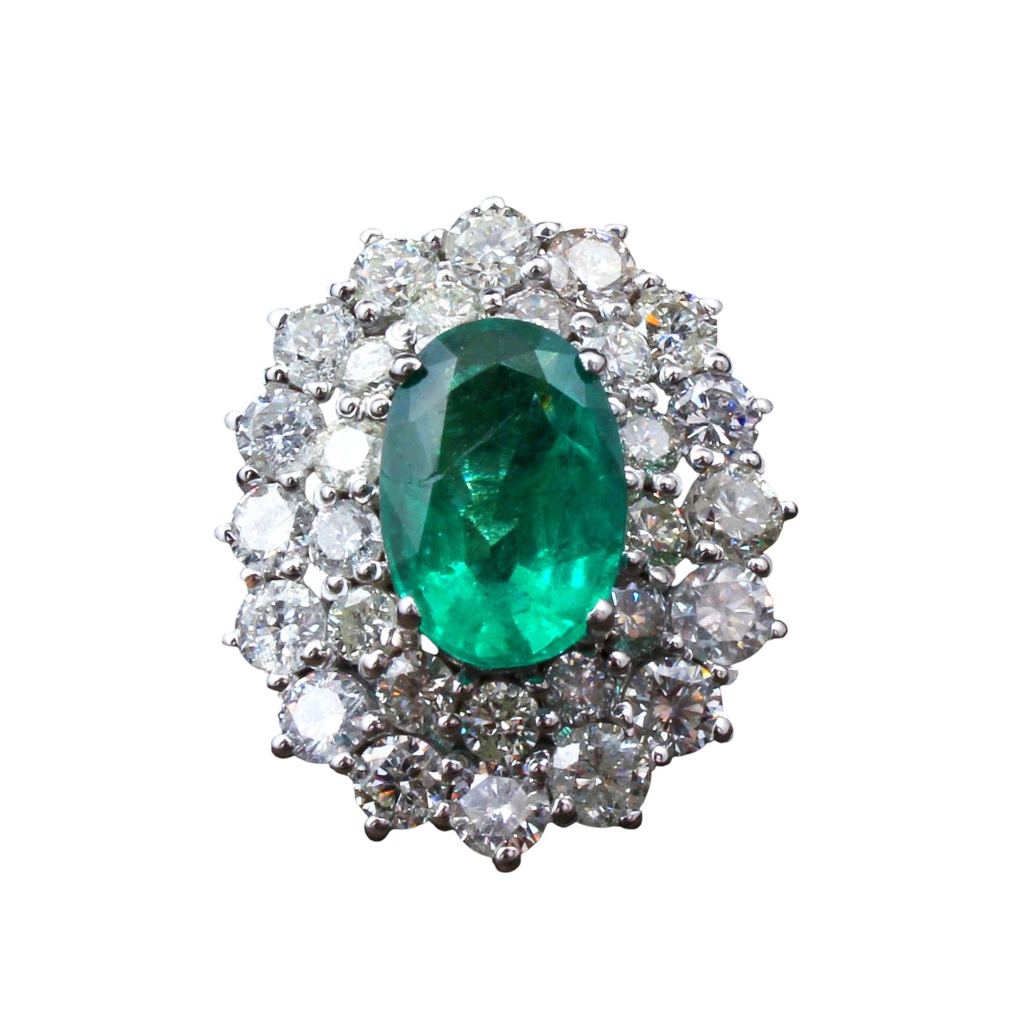 emerald diamond pendant earring set