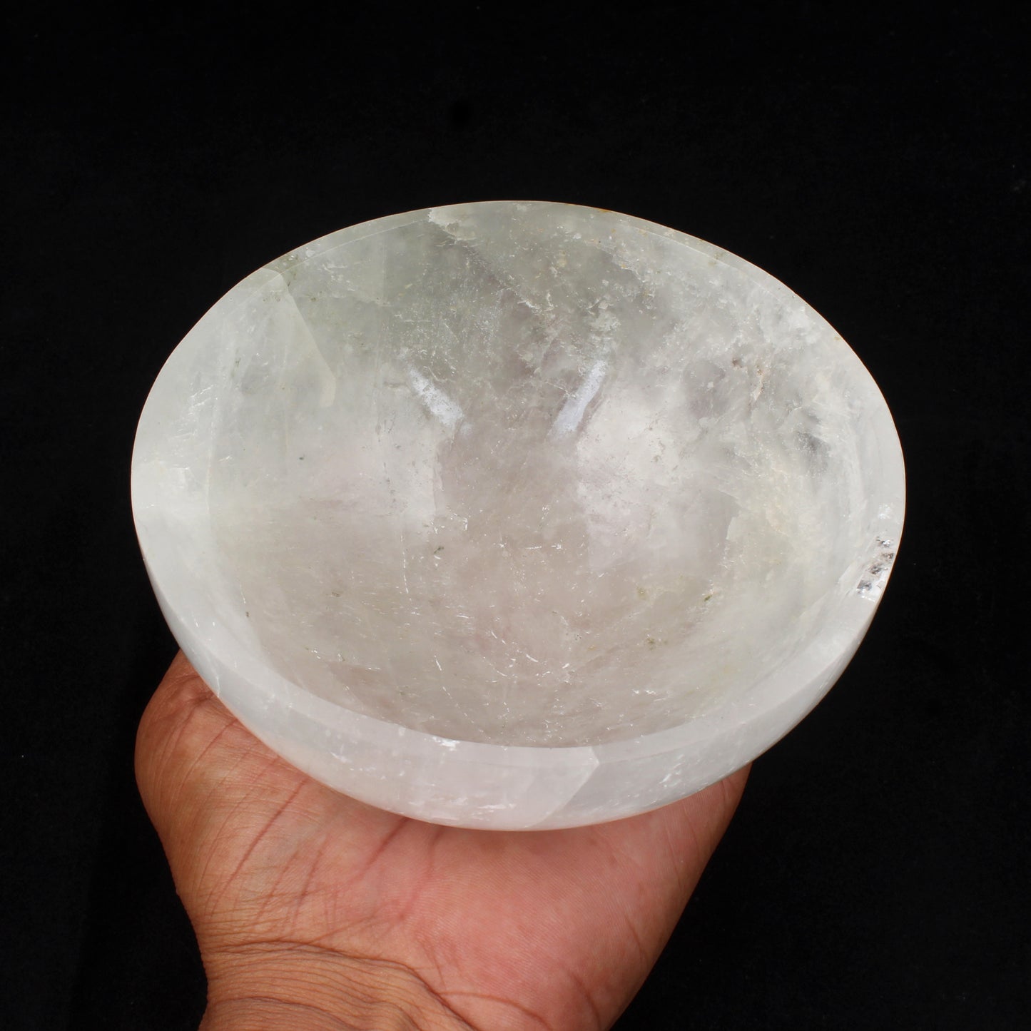 Natural Crystal Quartz Bowl Clear Quartz Hand Carved Gemstone Tray Dish Metaphysical Healing Handmade Reiki Healing Gift Bowl