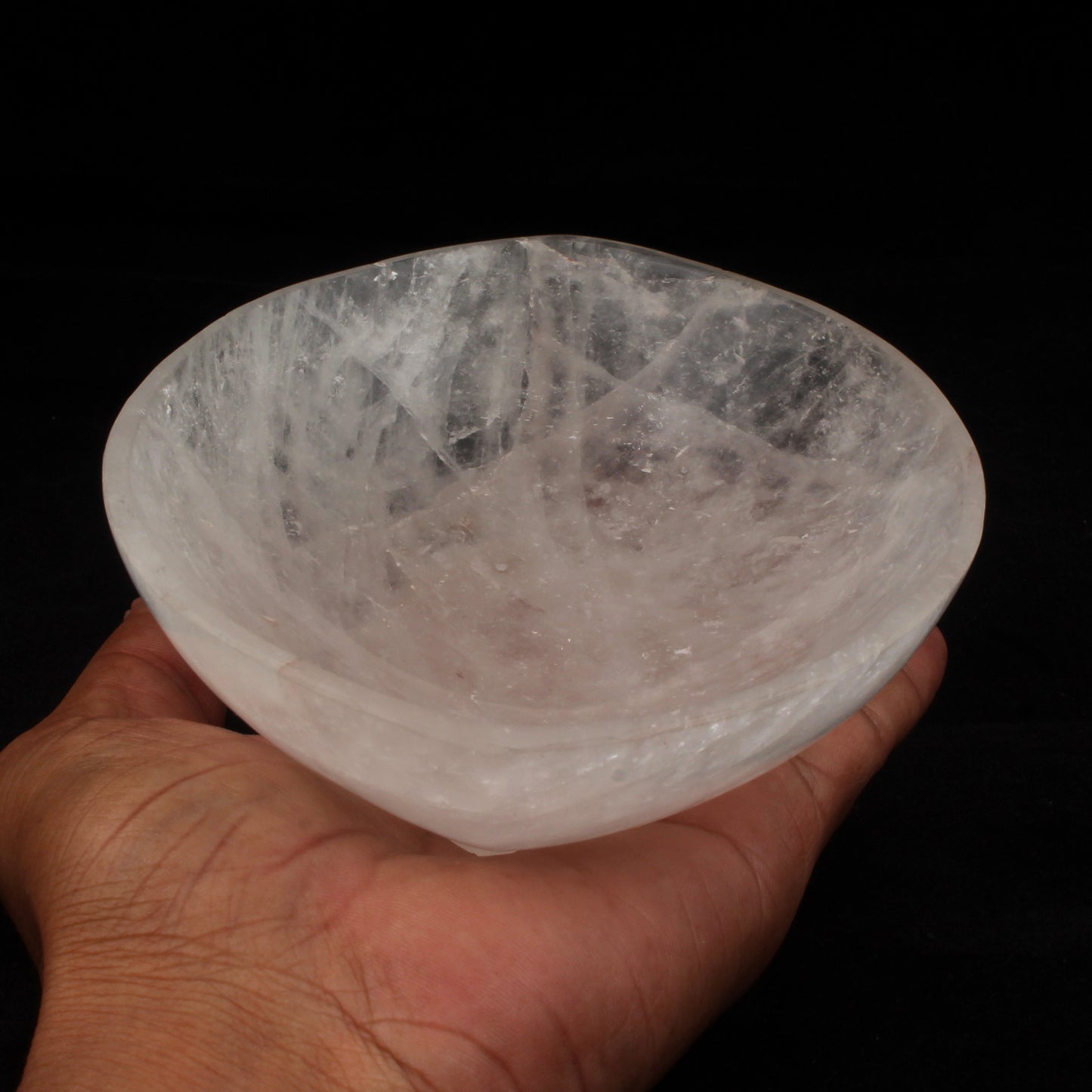 Natural Crystal Quartz Bowl Clear Quartz Hand Carved Gemstone Unique Spiritual Gift for Home Decor & Chakra Healing