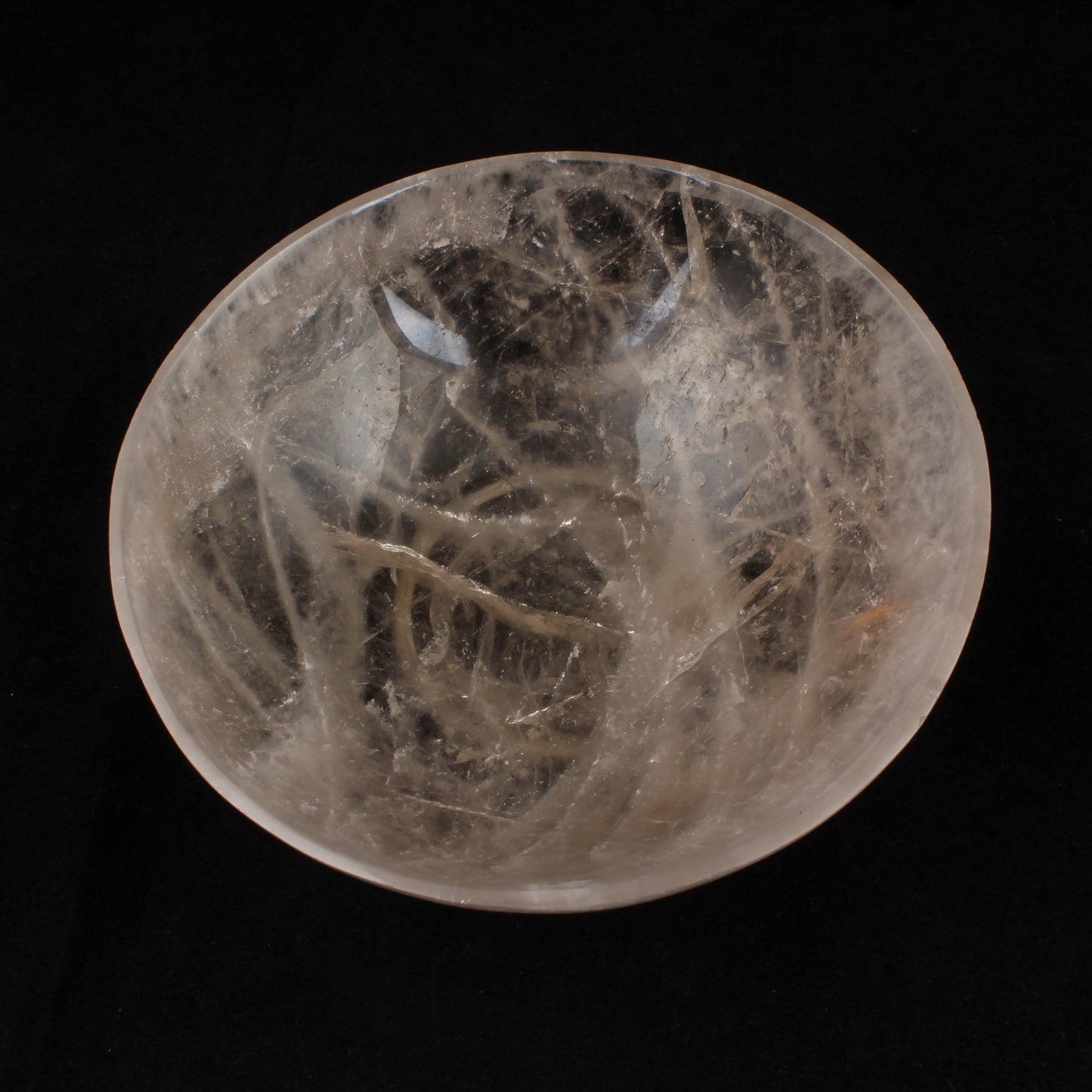 Clear Quartz Round Bowl Hand Carved Gemstone Natural Crystal Bowl for Healing, Meditation, Chakra Balancing, Decorative Bowl