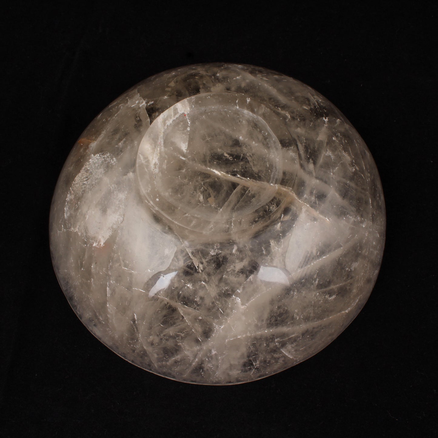 Clear Quartz Round Bowl Hand Carved Gemstone Natural Crystal Bowl for Healing, Meditation, Chakra Balancing, Decorative Bowl