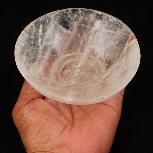 Clear Quartz Crystal Bowl Polished Gemstone Bowl For Energy Cleansing, Meditation Chakra Healing, Reiki, Altar Decor, Crystal Gift