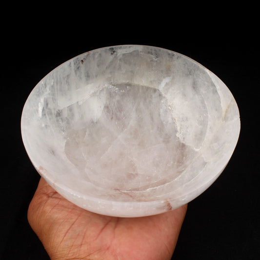 Clear Quartz Crystal Bowl Polished Gemstone Bowl For Energy Cleansing Meditation Chakra Healing, Reiki, Altar Decor, Crystal Gift