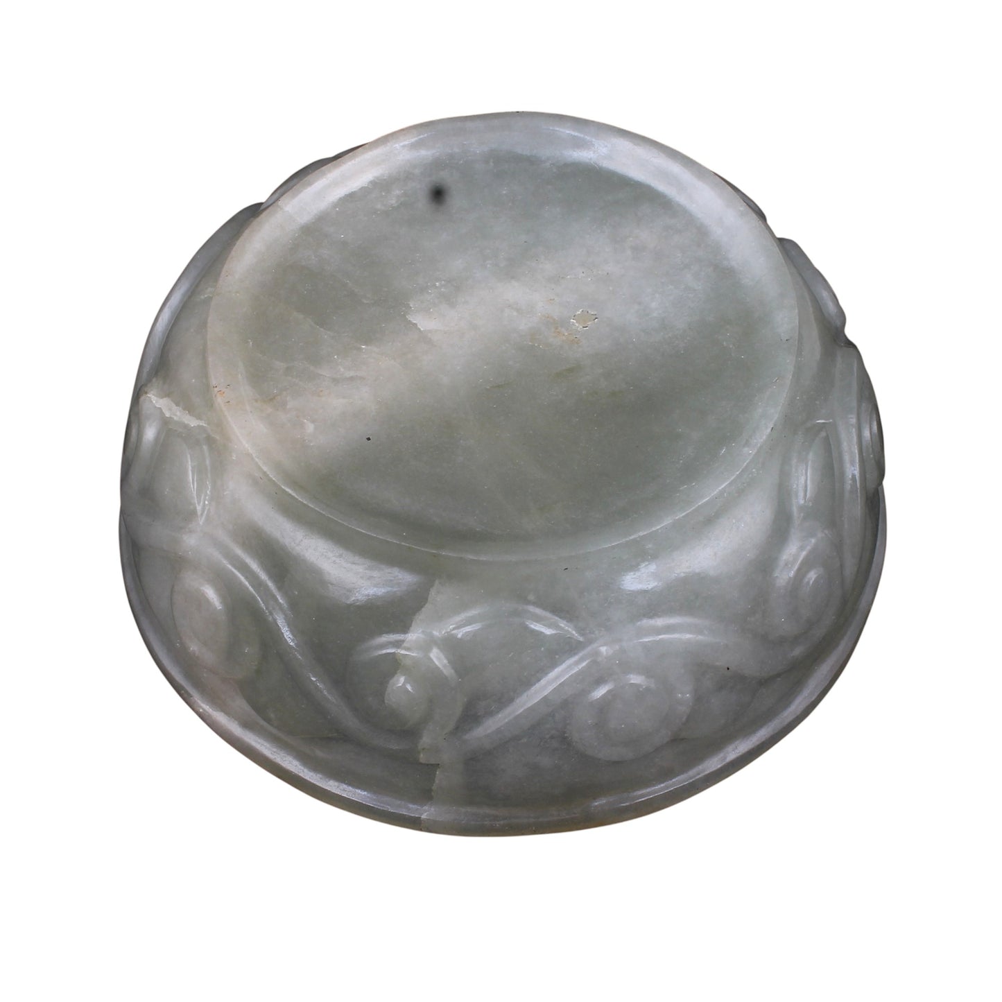 Green Jade Round Bowl Hand Carved Gemstone Natural Crystal Bowl for Healing, Meditation, Chakra Balancing, Self-Love & Spiritual