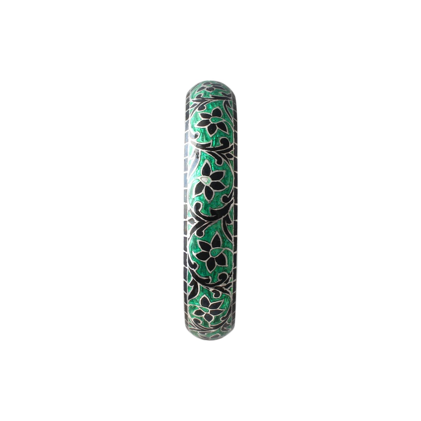 Meenakari Floral 925 Sterling Silver Enamel Bangles Handmade Vintage Bangle Bracelet Cloisonne Culture Style Jewelry