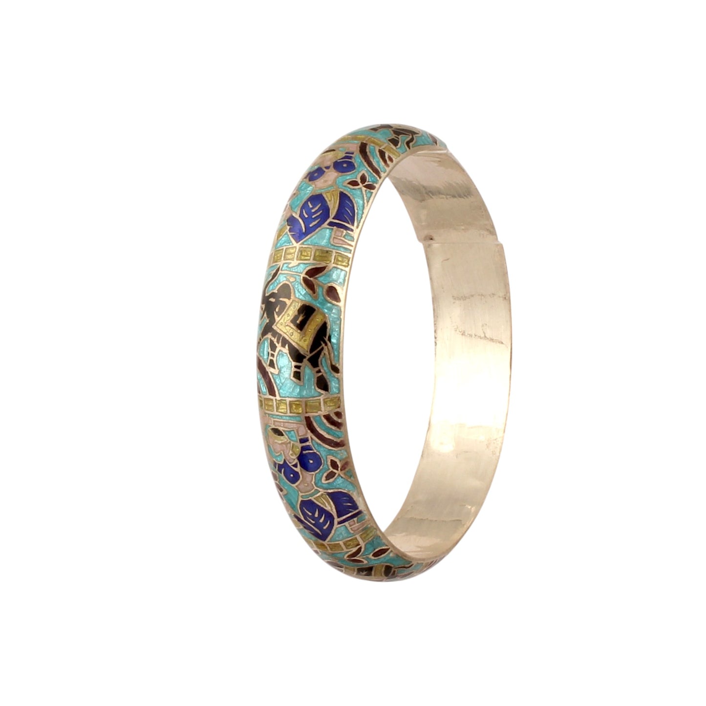 Traditional Enamel Bangle for Women Floral 925 Sterling Silver Meenakari Bangle