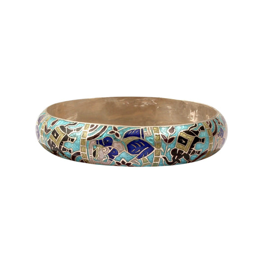 Traditional Enamel Bangle for Women Floral 925 Sterling Silver Meenakari Bangle