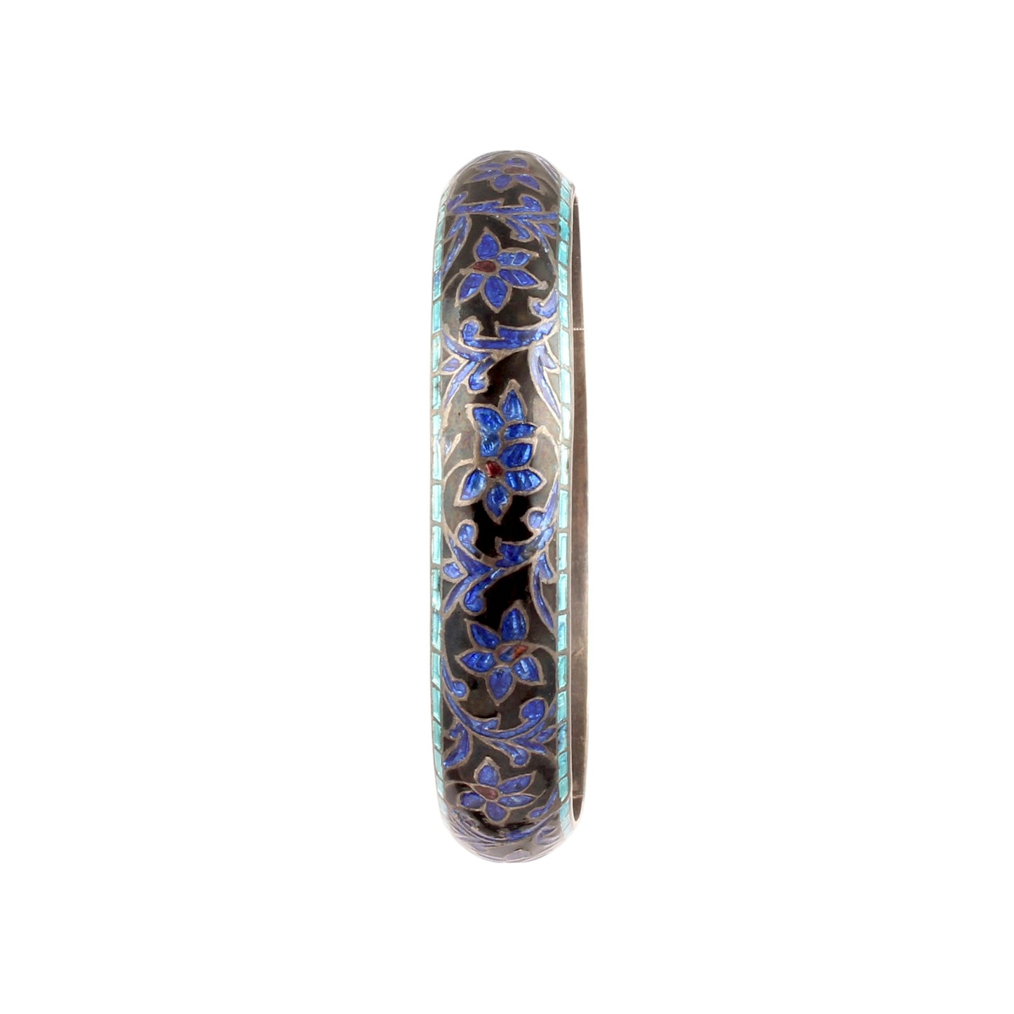 Cloisonne Floral 925 Sterling Silver Enamel Bangles