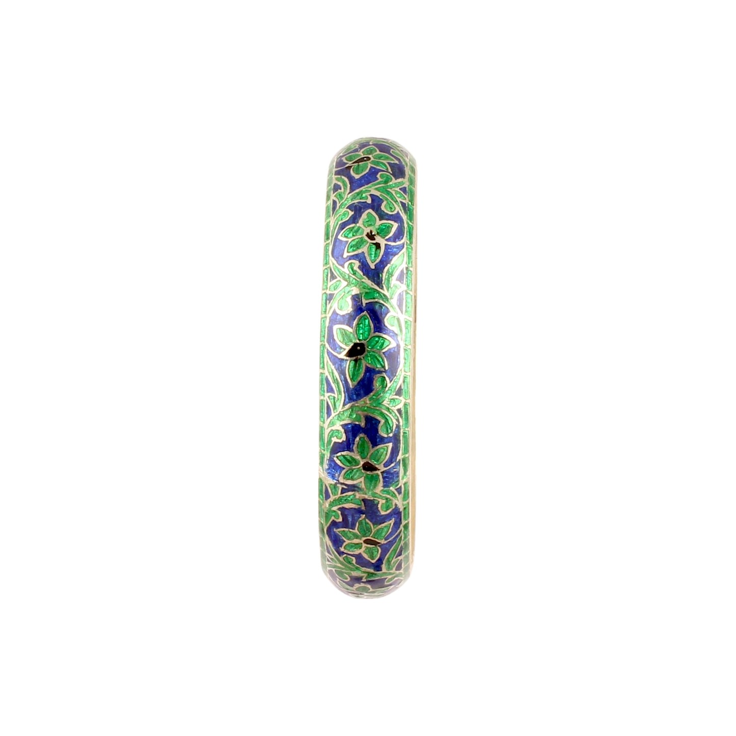 Floral Enamel Bangle Handmade Traditional Bracelet 925 Sterling Silver Jewelry