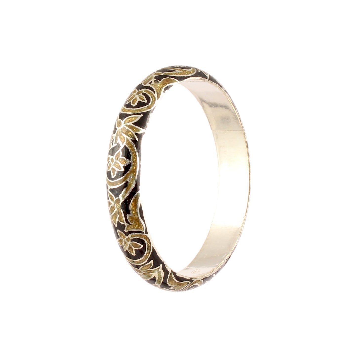 Flower Enamel Meenakari Handmade 925 Sterling Silver Bangle